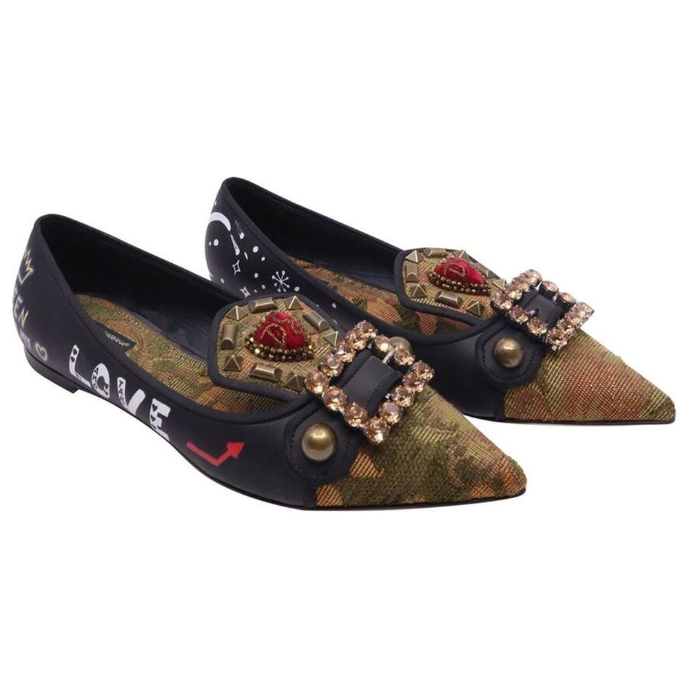 Dolce & Gabbana Black Calfskin Women Pump Dolce & Gabbana Dark Slate Gray