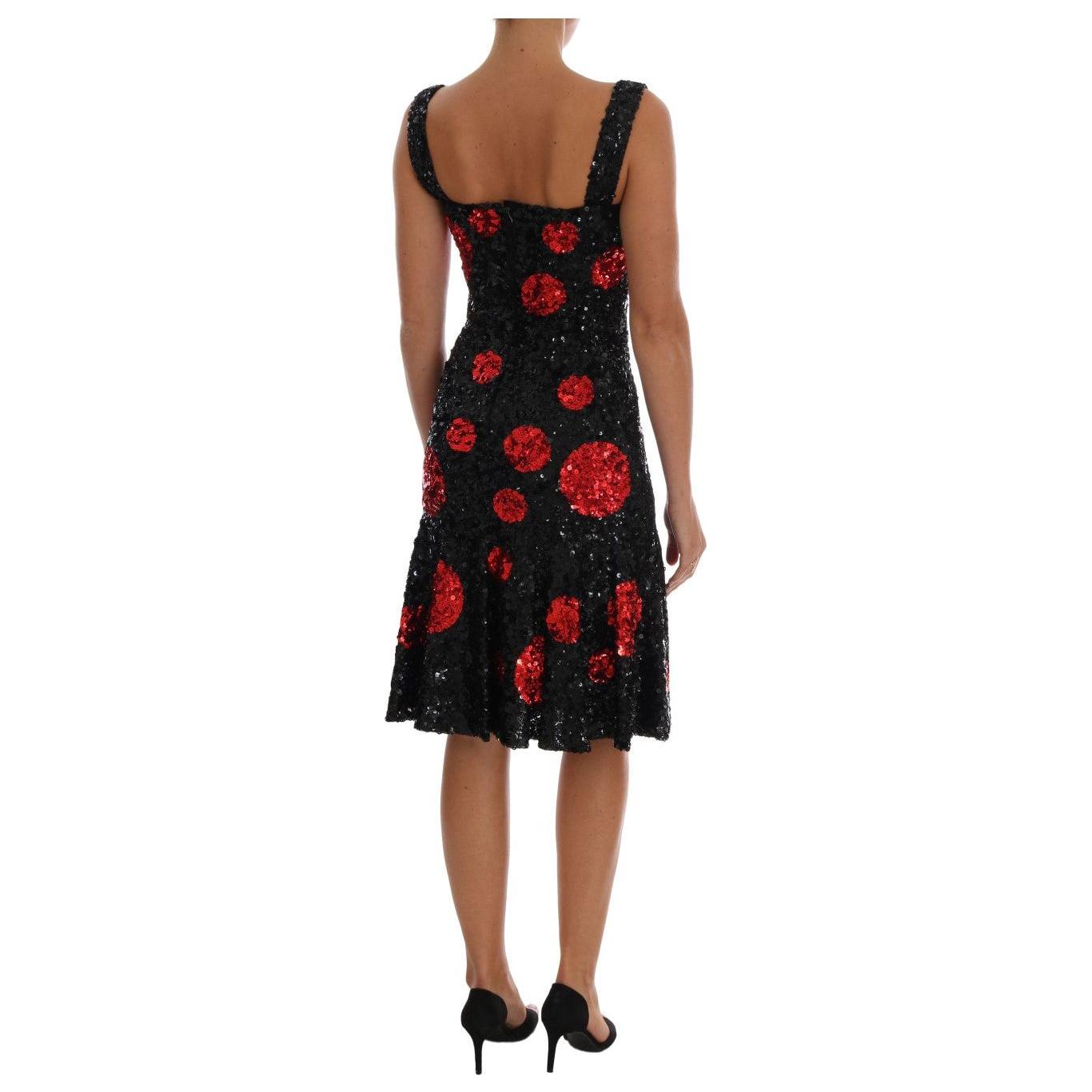 Dolce & Gabbana Elegant Polka Dotted Shift Dress Dolce & Gabbana Black
