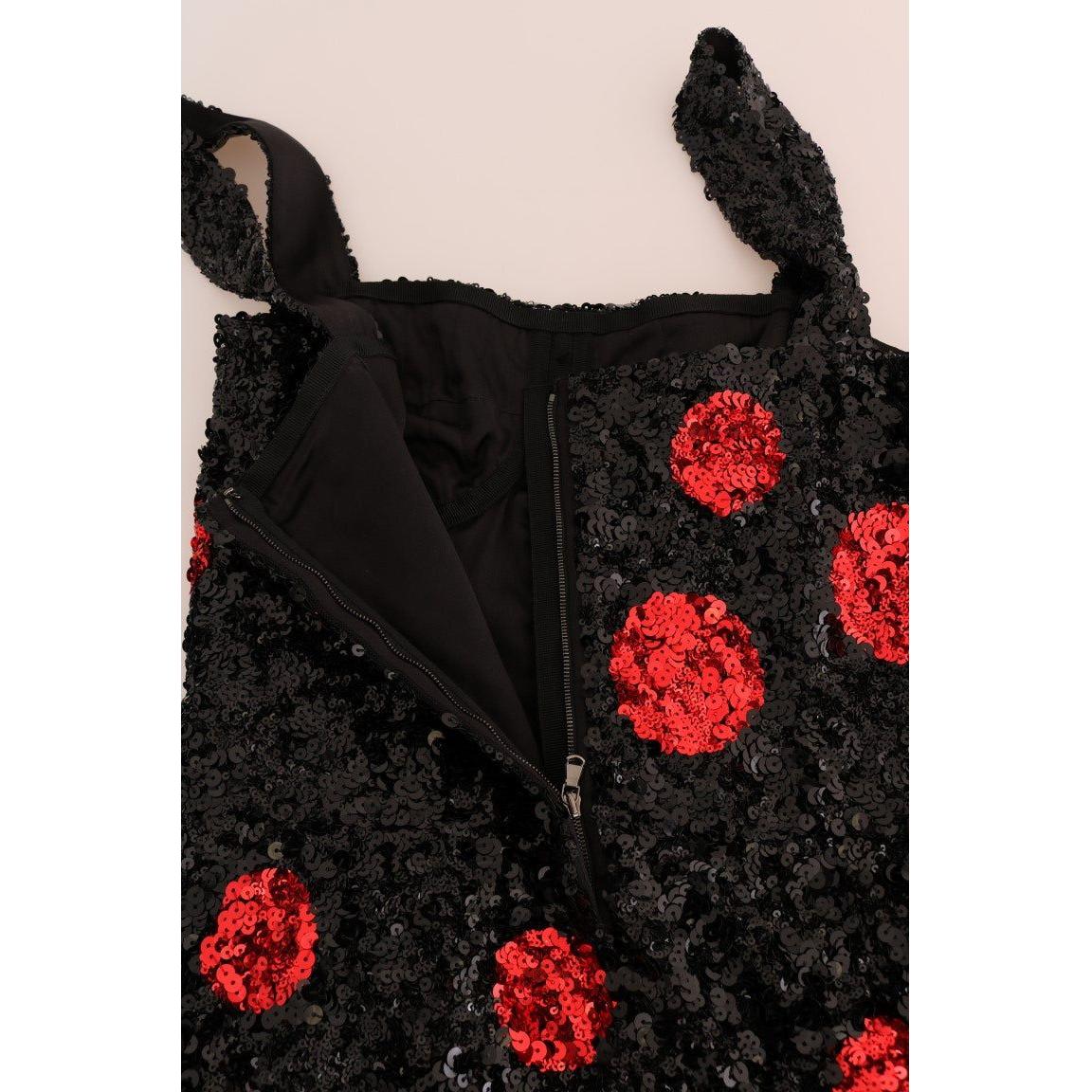 Dolce & Gabbana Elegant Polka Dotted Shift Dress Dolce & Gabbana Black
