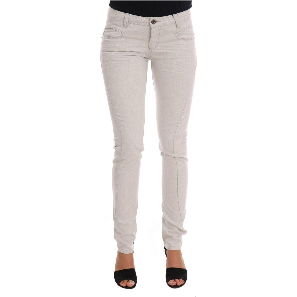 Costume National White Cotton Stretch Slim Jeans SIG30129-1