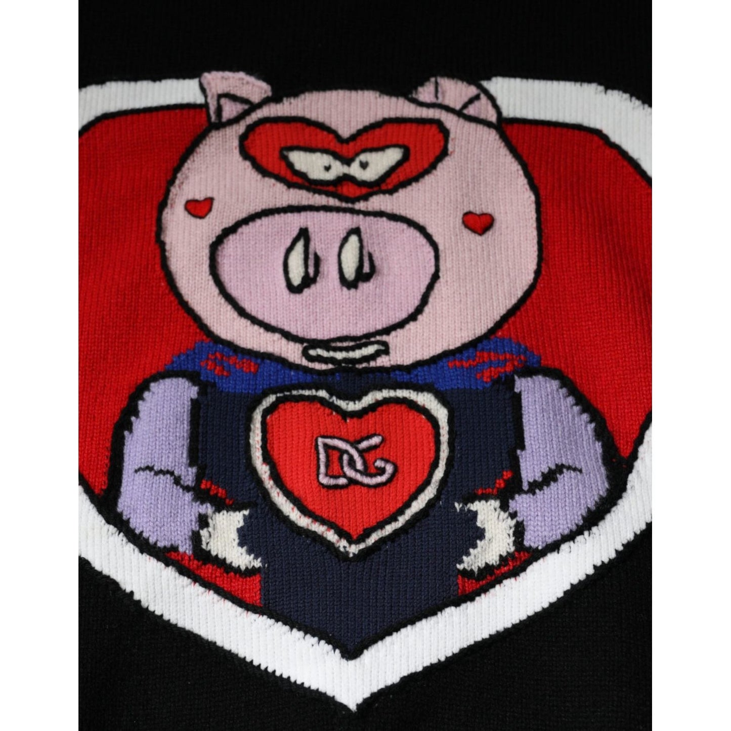 Dolce & Gabbana Black Cashmere Pig of the Year Pullover Sweater Dolce & Gabbana Dark Gray
