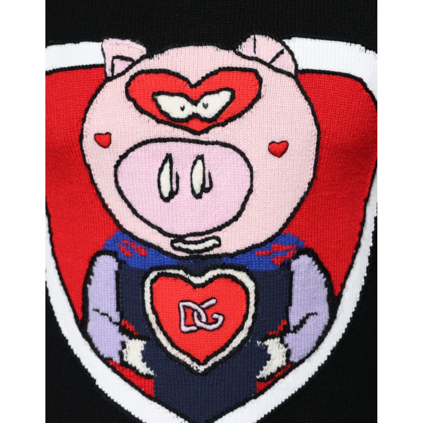 Dolce & Gabbana Black Cashmere Pig of the Year Pullover Sweater Dolce & Gabbana Light Gray
