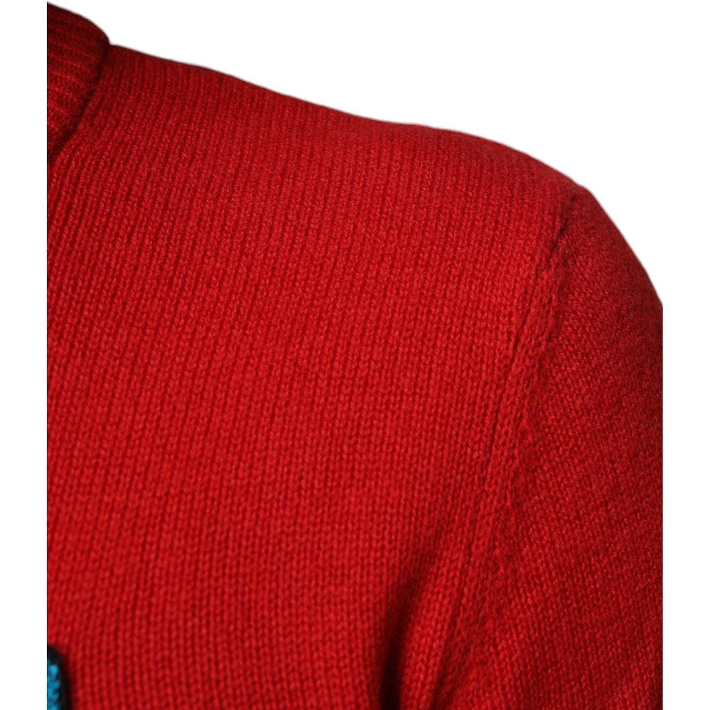 Dolce & Gabbana Red I'm The King Wool Crew Neck Sweatshirt Sweater Dolce & Gabbana Firebrick