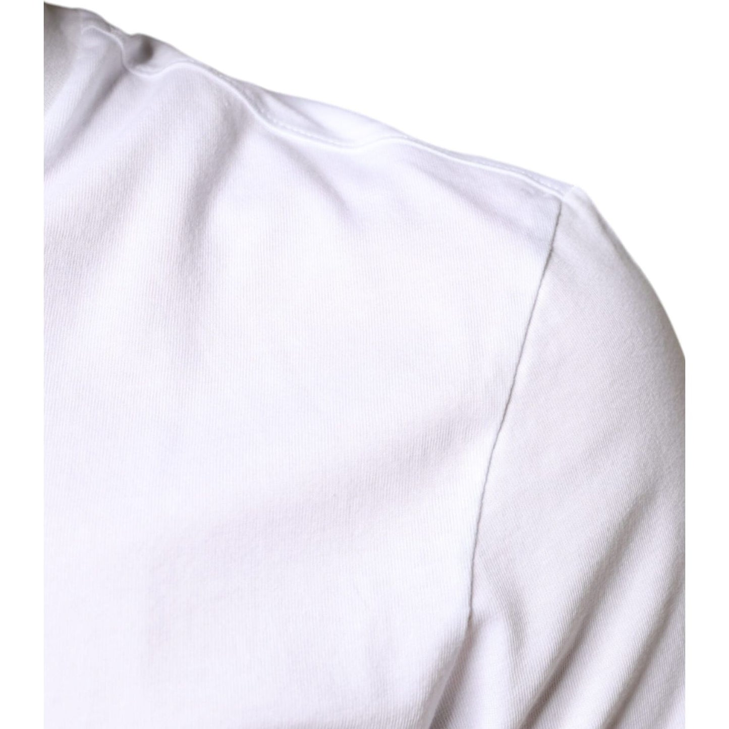Dolce & Gabbana White Cotton DG Applique Casual T-shirt TSH86629-44