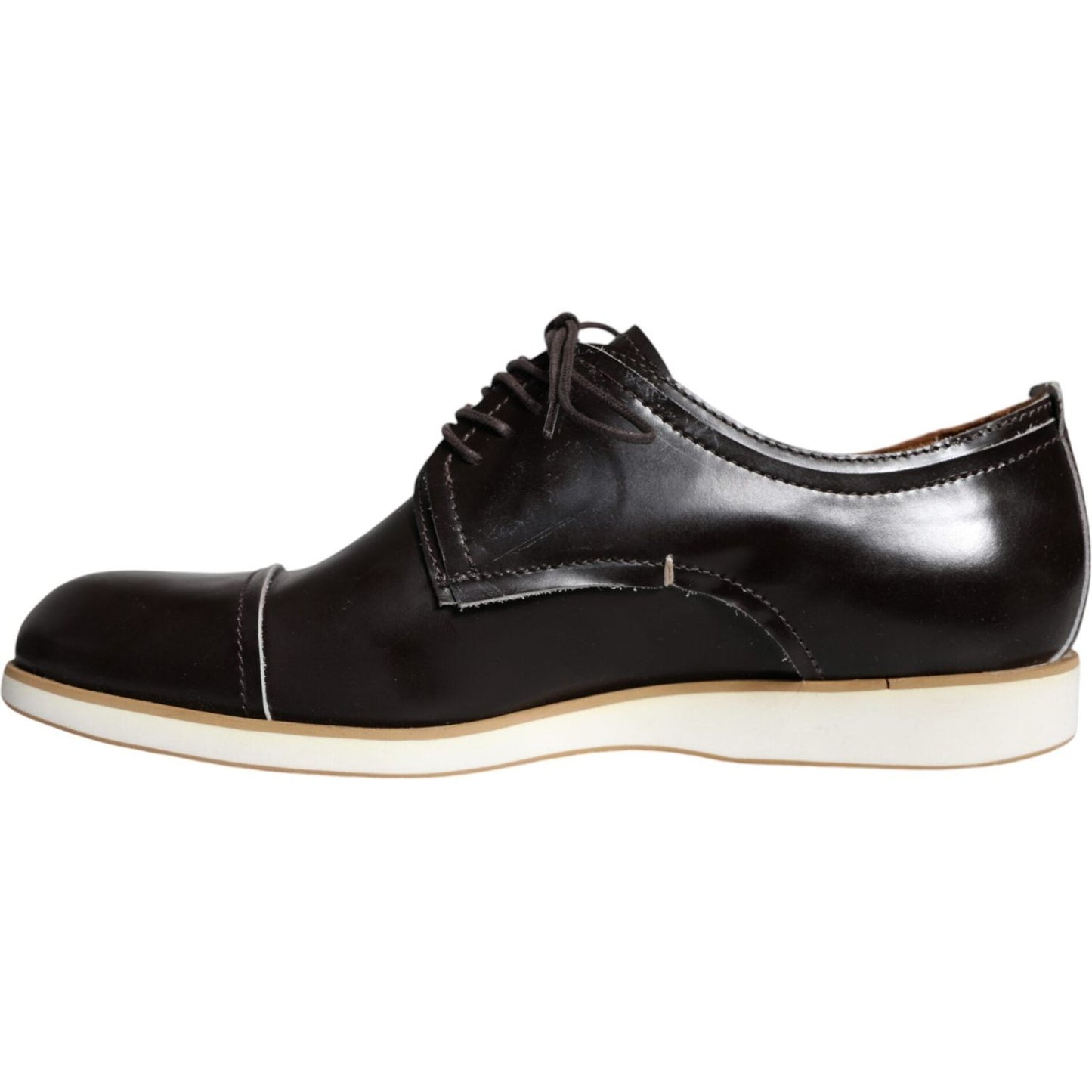 Pollini Black White Leather Lace Up Men Dress Formal Shoes Pollini Black
