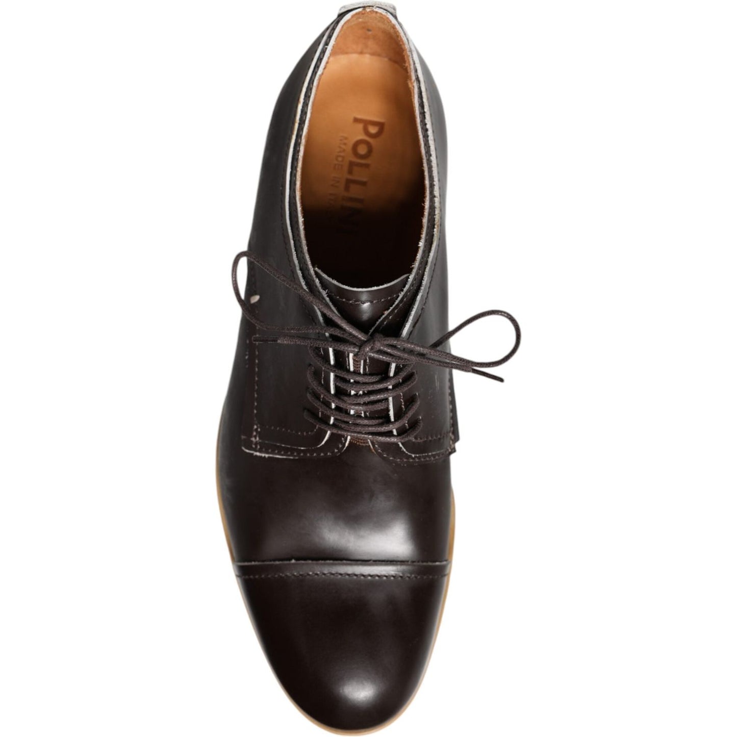 Pollini Black White Leather Lace Up Men Dress Formal Shoes Pollini Dark Slate Gray