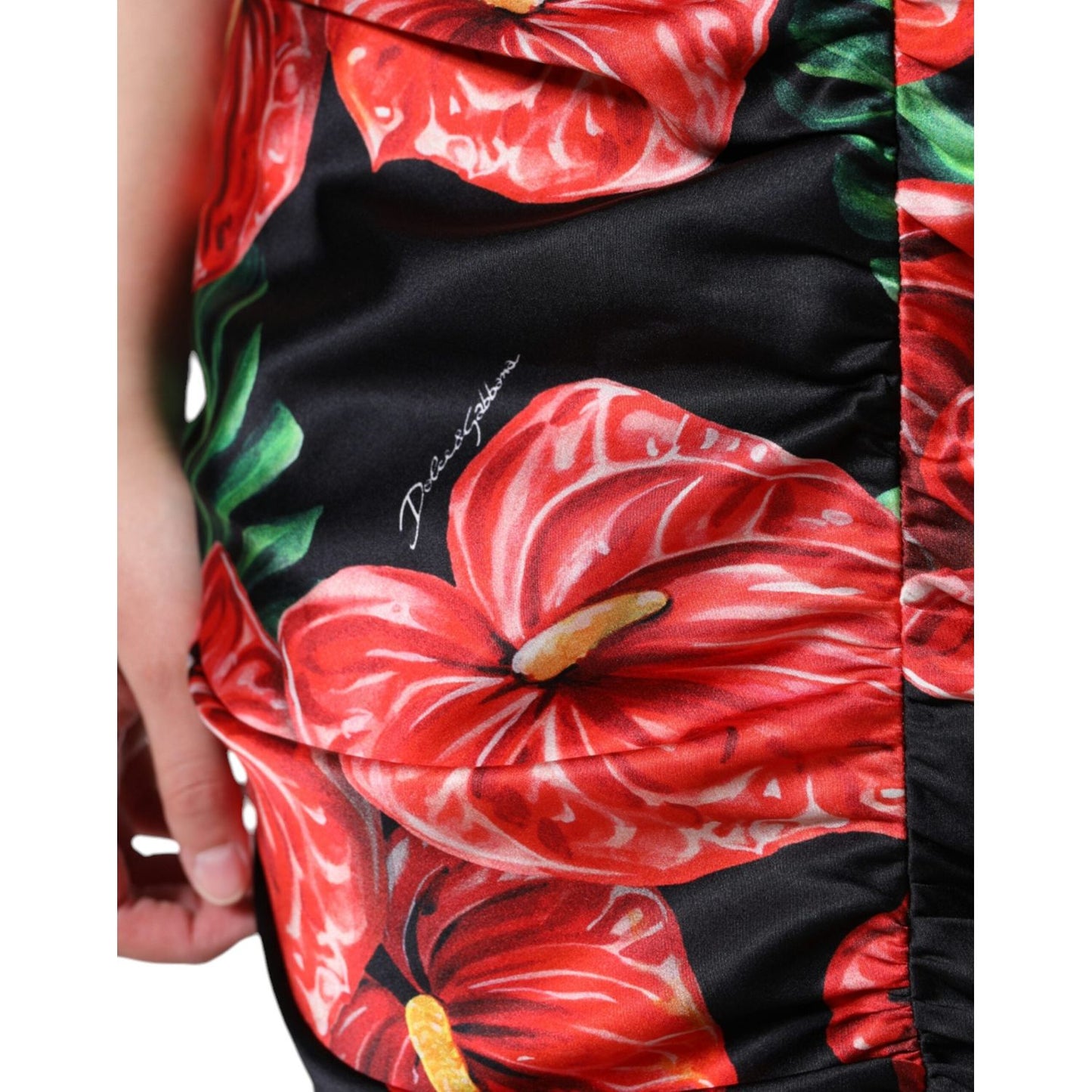 Dolce & Gabbana Black Tropical Floral Sheath Maxi Dress Dolce & Gabbana Black