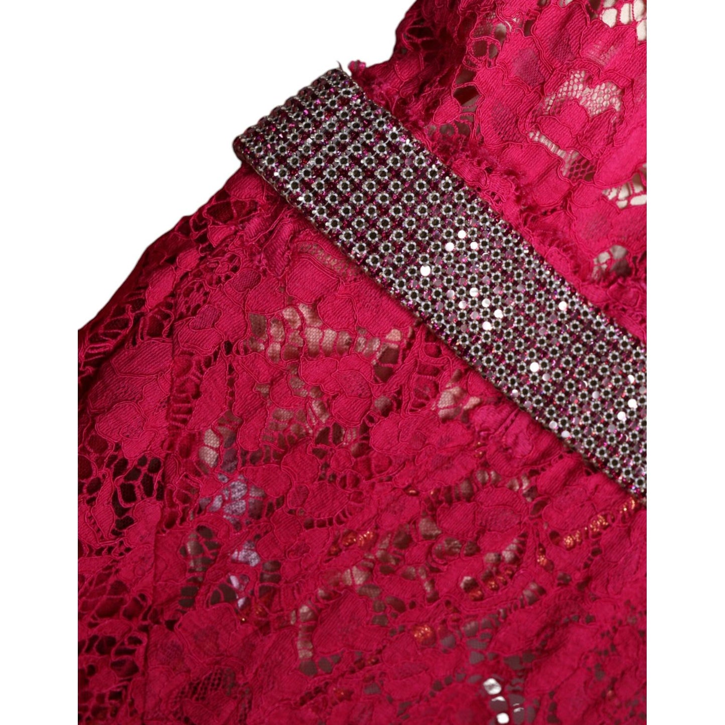 Dolce & Gabbana Pink Lace Crystal Sheath Long Gown Dress Dolce & Gabbana Brown