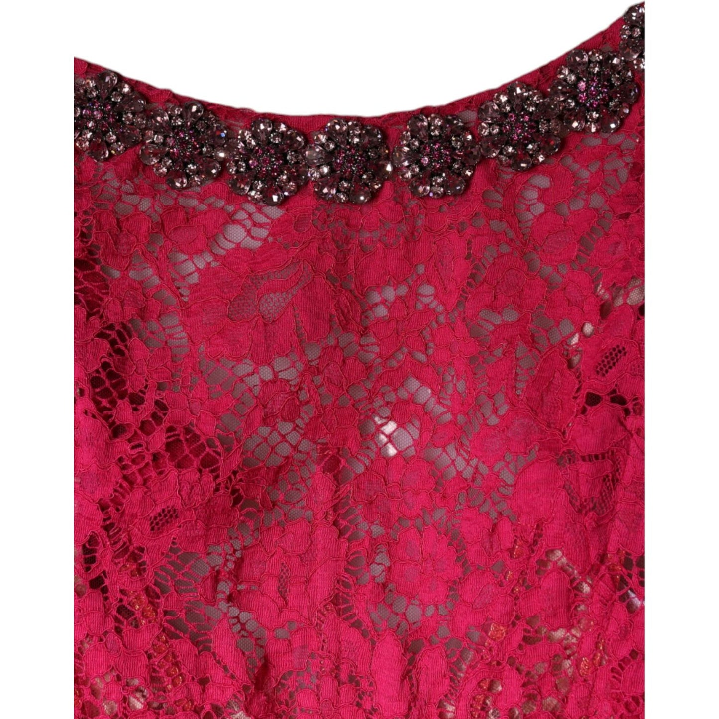 Dolce & Gabbana Pink Lace Crystal Sheath Long Gown Dress Dolce & Gabbana Brown