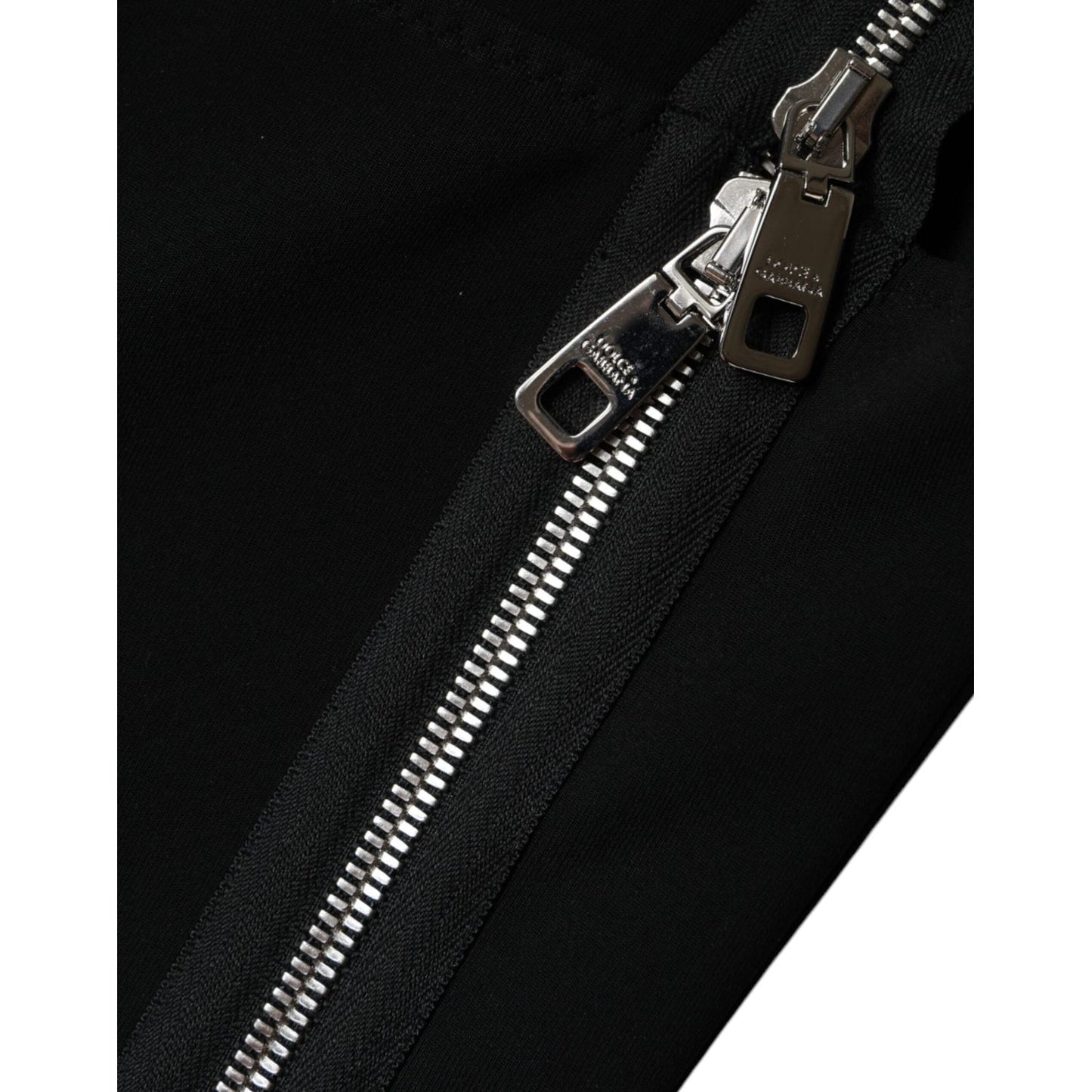 Dolce & Gabbana Black Zipper Bodycon Sheath Midi Dress Dolce & Gabbana Black