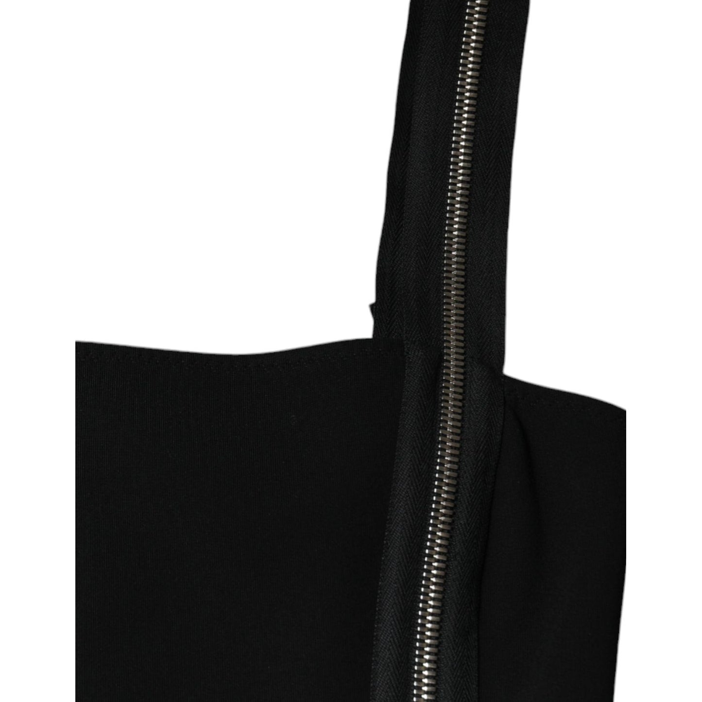 Dolce & Gabbana Black Zipper Bodycon Sheath Midi Dress Dolce & Gabbana Black
