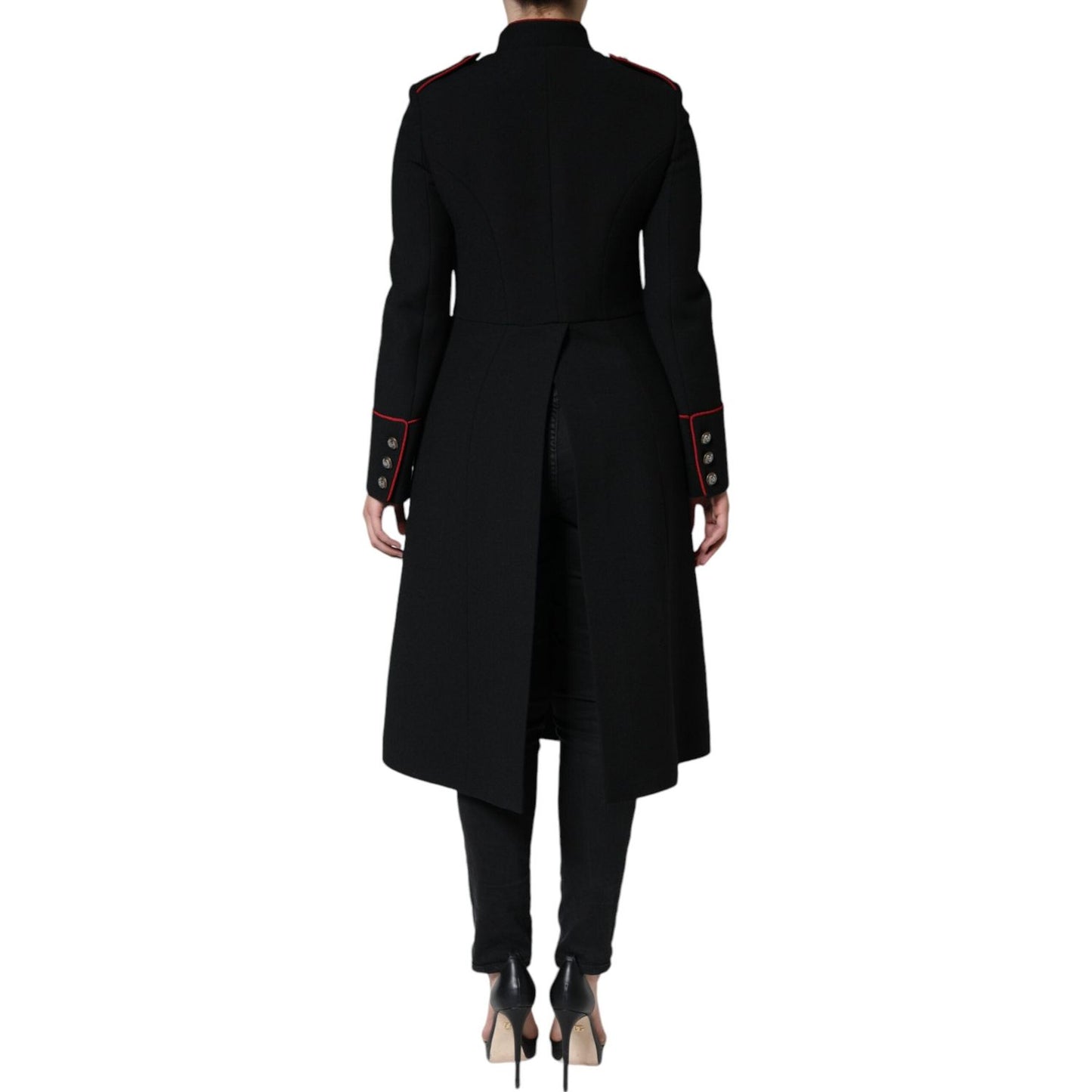 Dolce & Gabbana Black Single Breasted Trench Coat Jacket Dolce & Gabbana Black