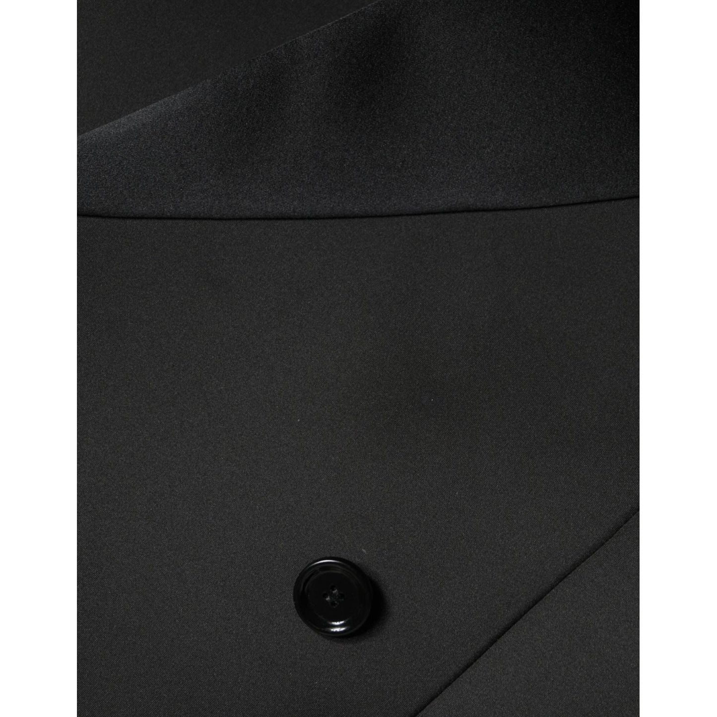 Dolce & Gabbana Black Polyester Double Breasted Coat Jacket Dolce & Gabbana Dark Slate Gray