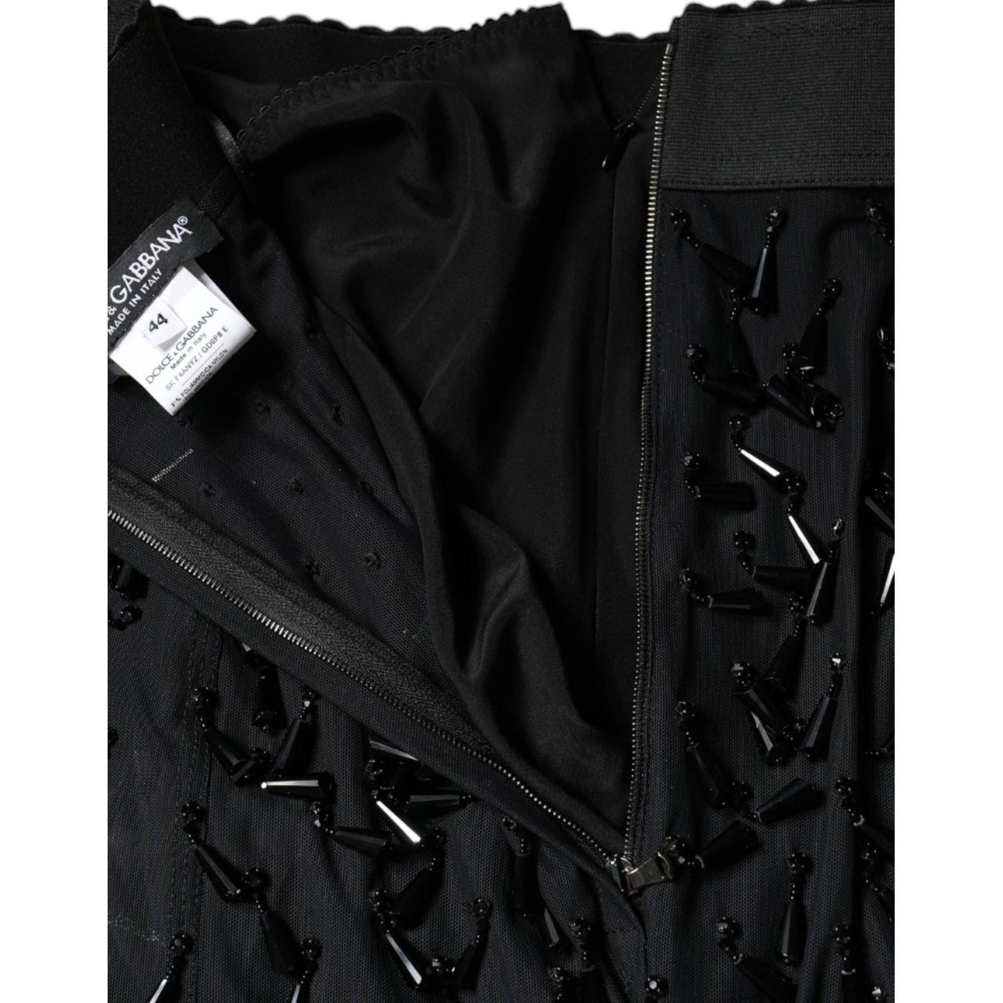 Dolce & Gabbana Black Embellished Pencil Cut Midi Skirt Dolce & Gabbana Black