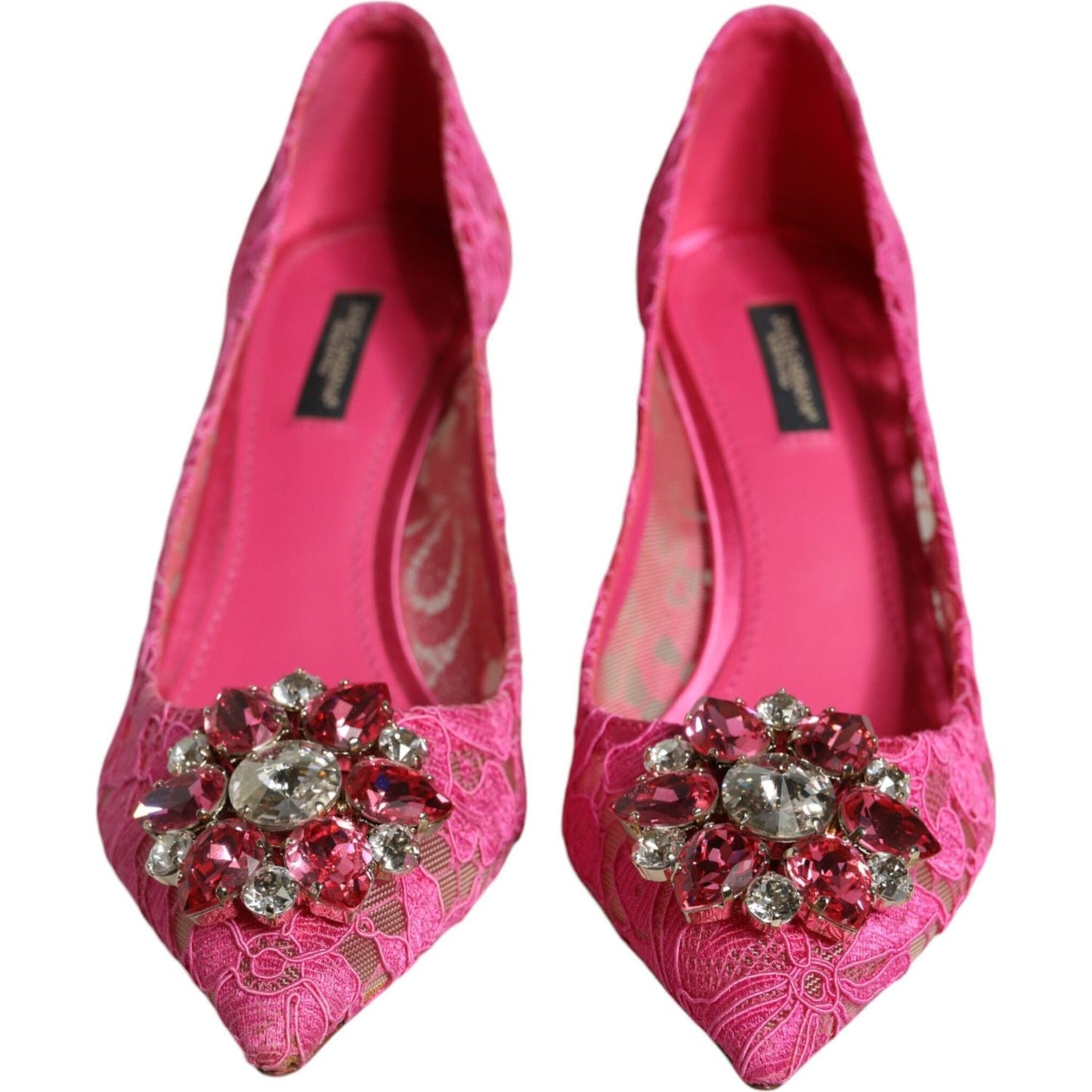 Dolce & Gabbana Pink Taormina Lace Crystal Heels Pumps Shoes Dolce & Gabbana Maroon