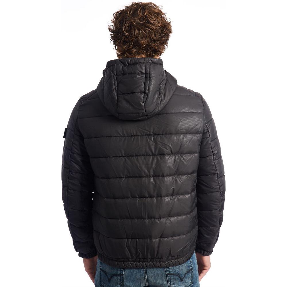 Baldinini Trend Black Polyester Men Jacket Baldinini Trend Dark Slate Gray
