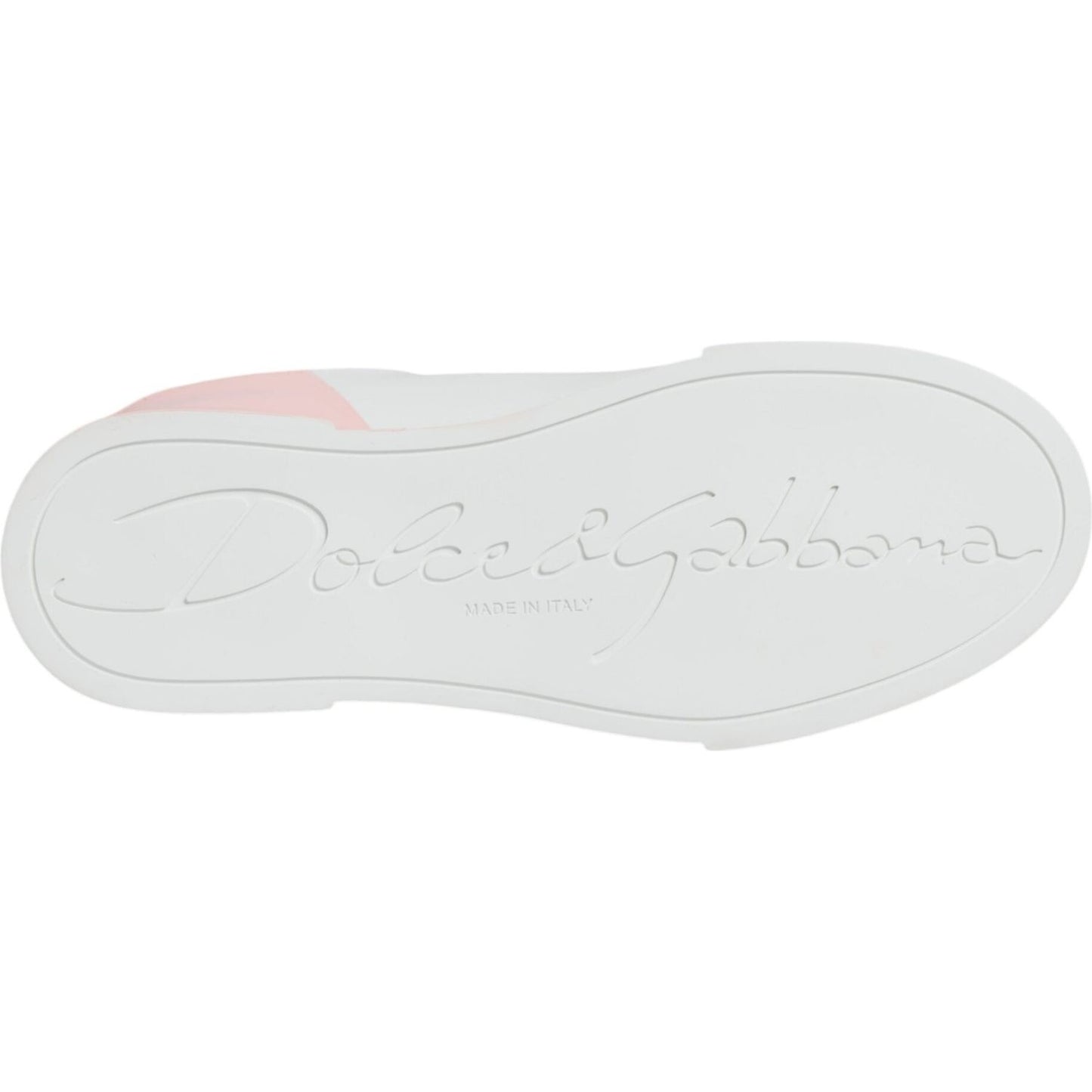 Dolce & Gabbana White Pink Portofino Low Top Sneakers Shoes LA11800-35