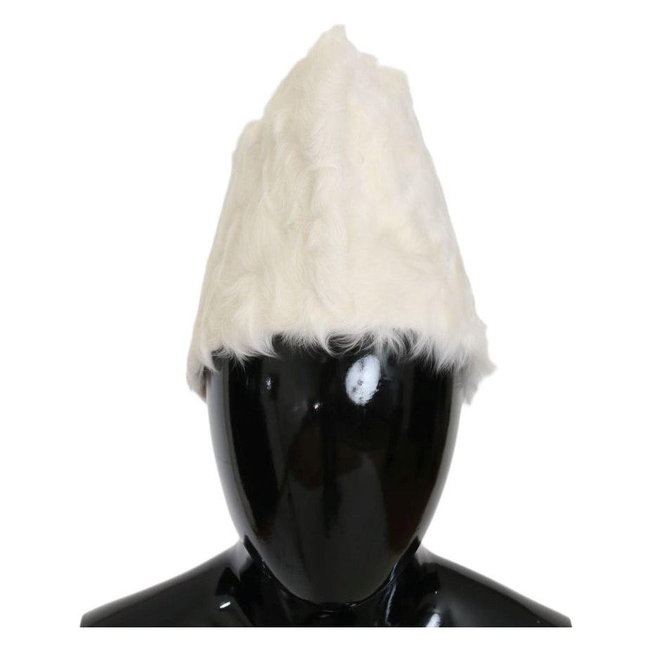Dolce & Gabbana White Xiangao Lamb Fur Beanie