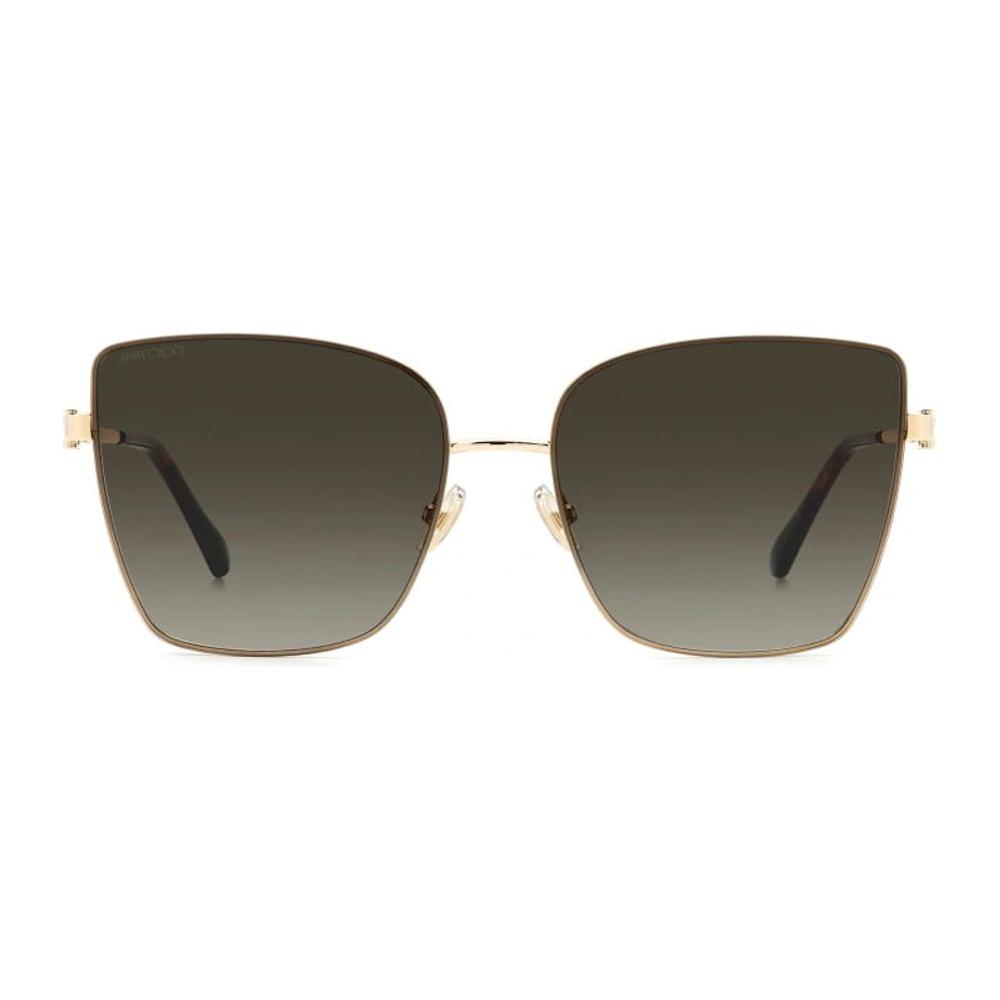 Jimmy Choo Gold Metal Sunglasses Jimmy Choo Dark Olive Green
