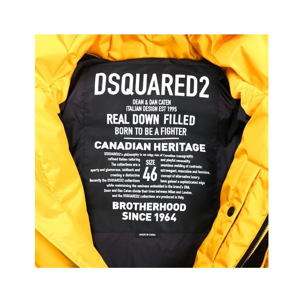 Dsquared² Yellow Nylon Men Jacket Dsquared² Sandy Brown