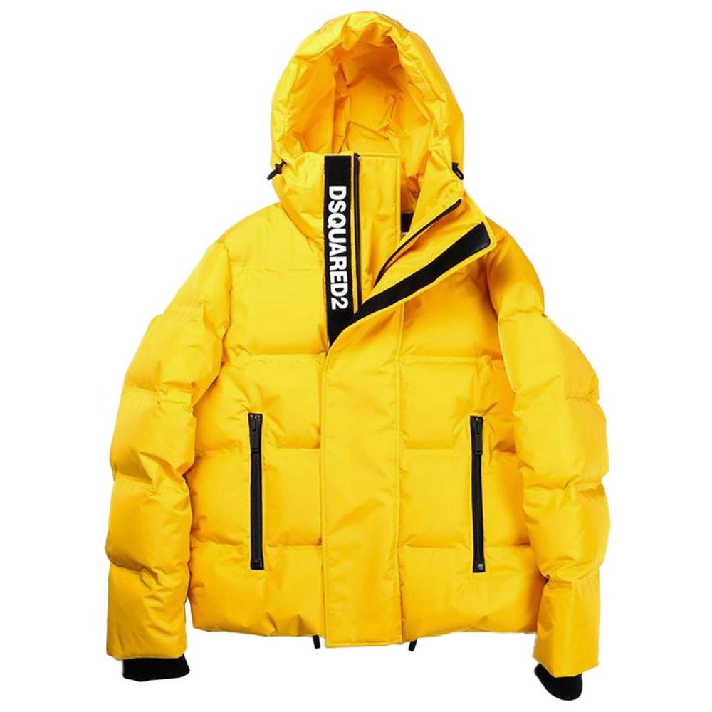 Dsquared² Yellow Nylon Men Jacket Dsquared² Gold