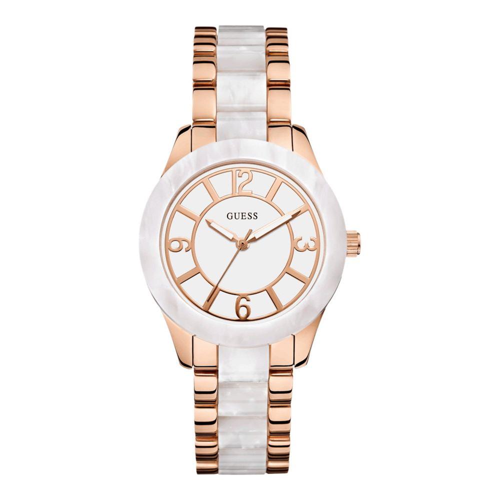Guess Pink Steel And Polycarbonate Watch Guess Light Gray