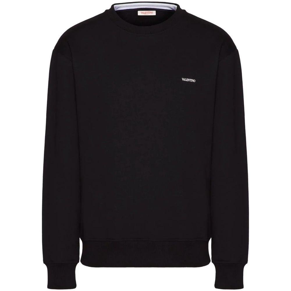 Valentino Black Cotton Sweater Valentino Black