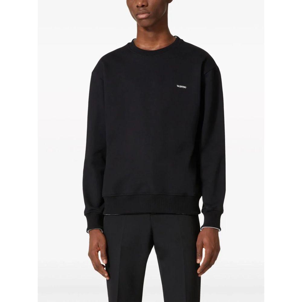 Valentino Black Cotton Sweater Valentino Black