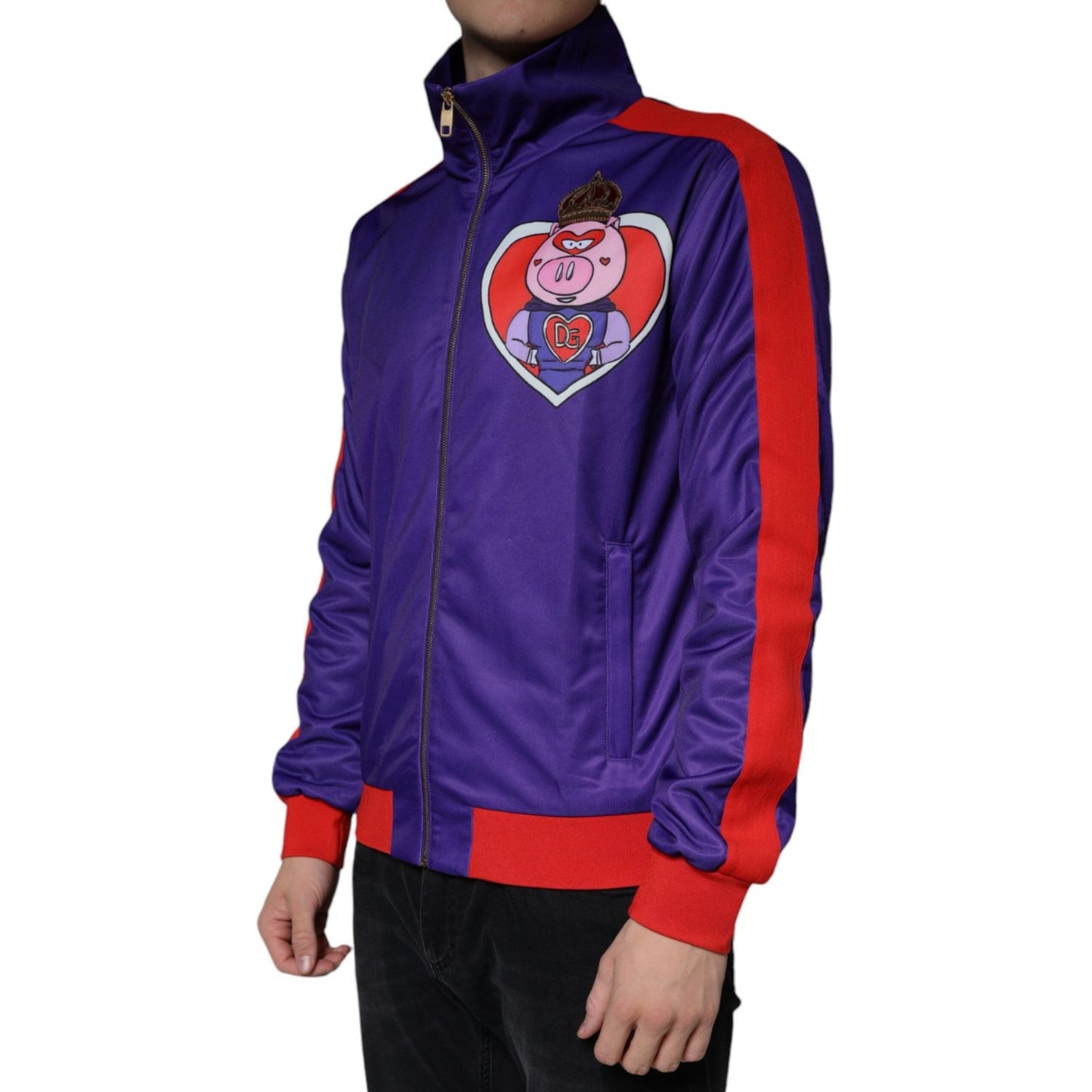 Dolce & Gabbana Purple YEAR OF THE PIG Full Zip Bomber Jacket Dolce & Gabbana Midnight Blue