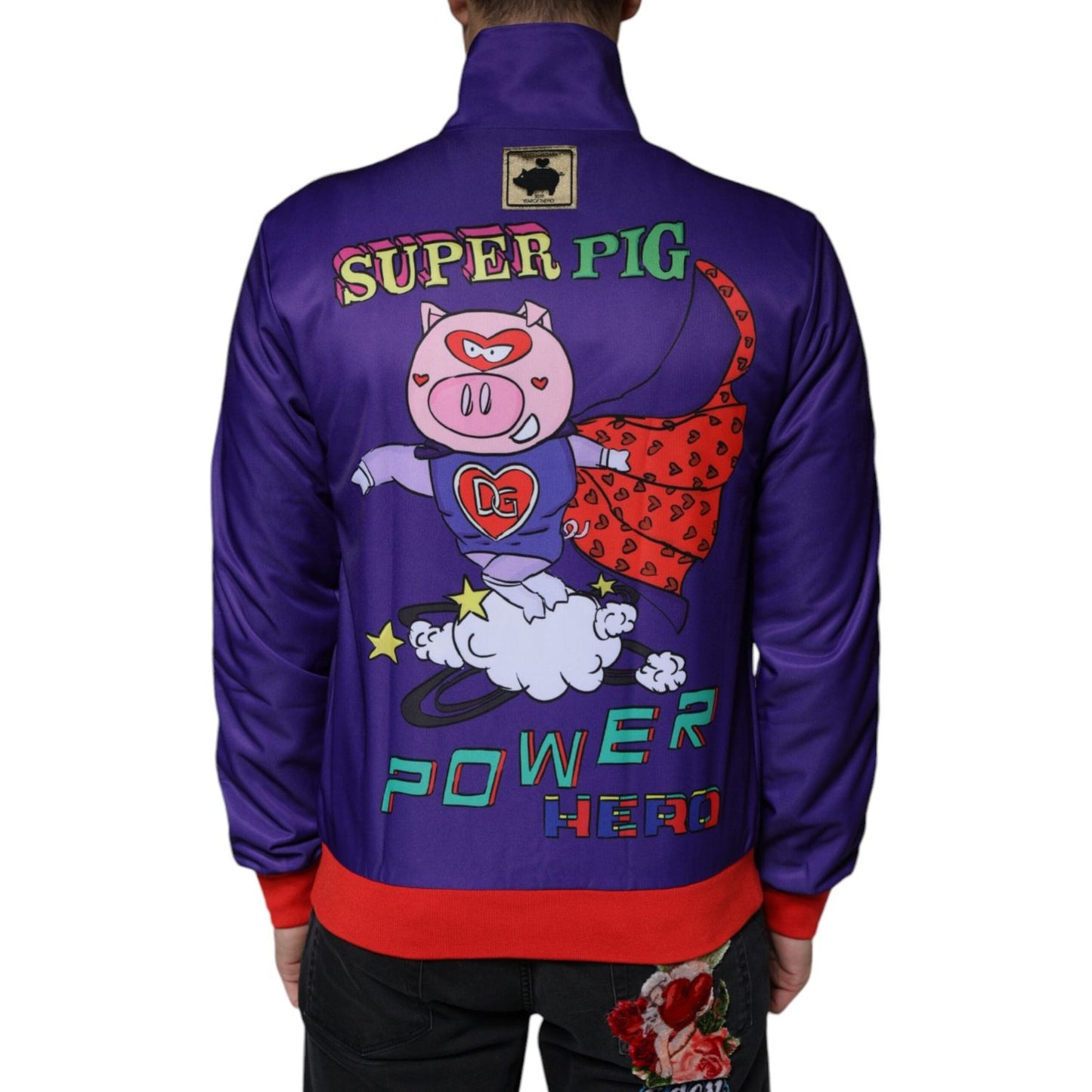 Dolce & Gabbana Purple YEAR OF THE PIG Full Zip Bomber Jacket Dolce & Gabbana Midnight Blue