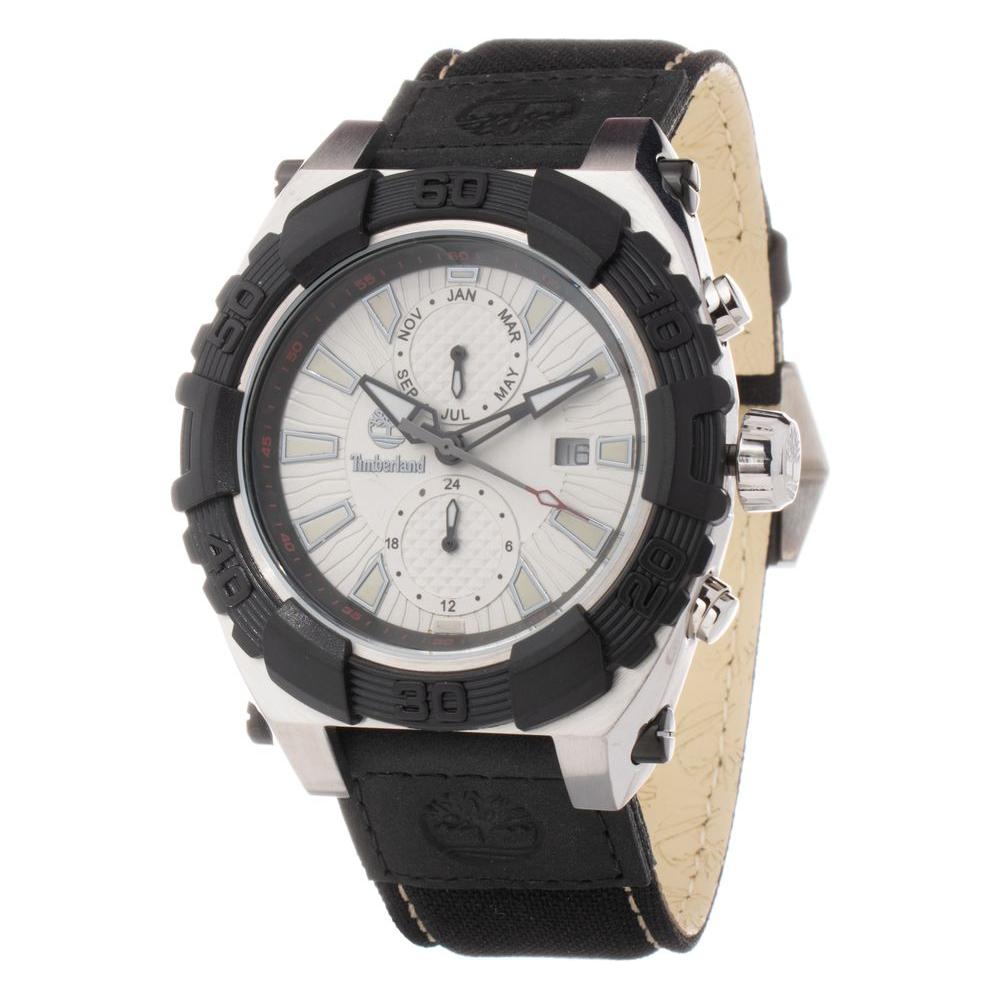 Timberland Black Leather Watch Timberland Light Gray