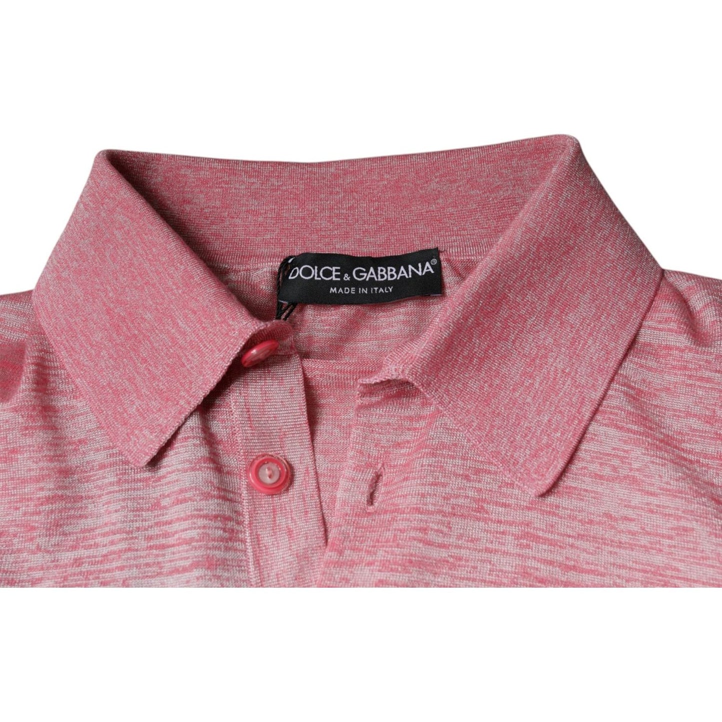 Dolce & Gabbana Pink Polyester Long Sleeve Men Polo T-shirt Dolce & Gabbana Rosy Brown
