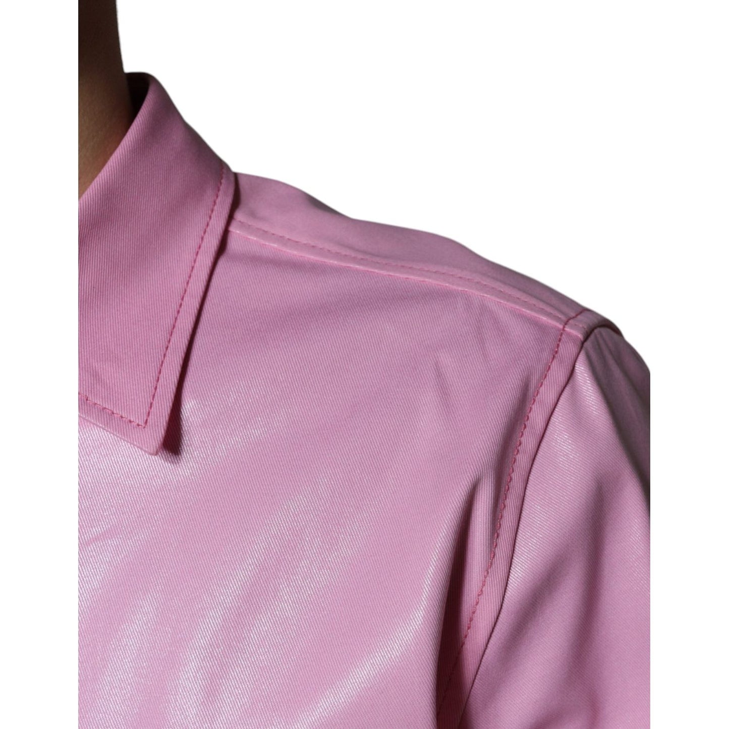 Dolce & Gabbana Pink Cotton Collared Button Down Shirt Dolce & Gabbana Rosy Brown