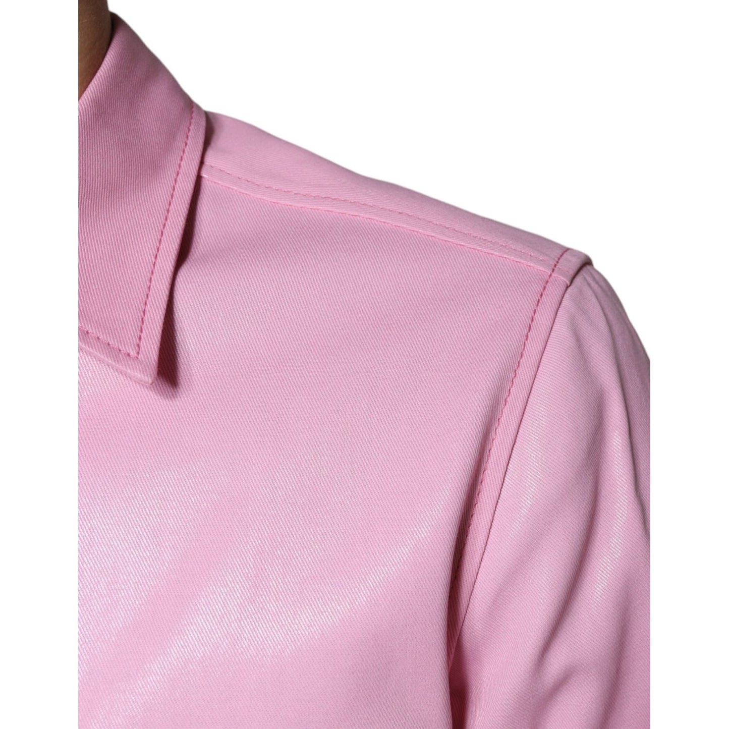 Dolce & Gabbana Pink Cotton Collared Button Down Shirt Dolce & Gabbana Plum