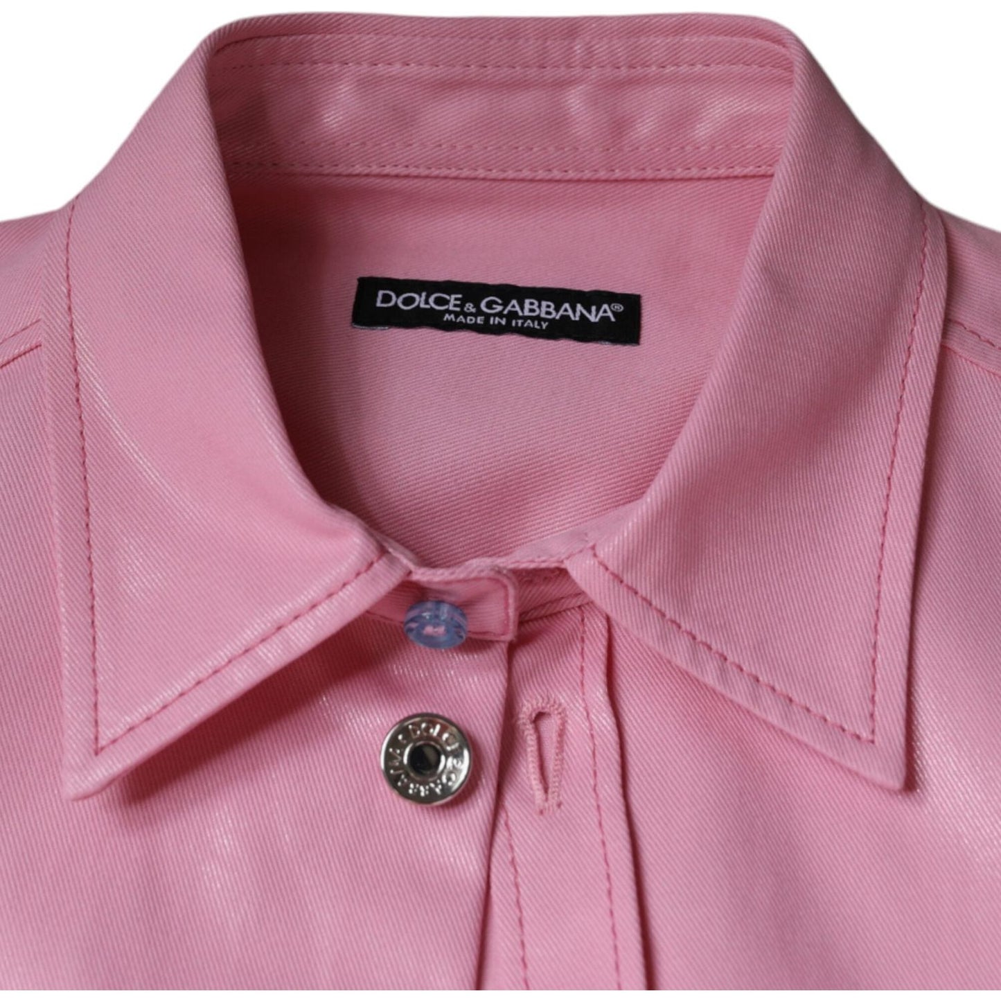 Dolce & Gabbana Pink Cotton Collared Button Down Shirt Dolce & Gabbana Rosy Brown