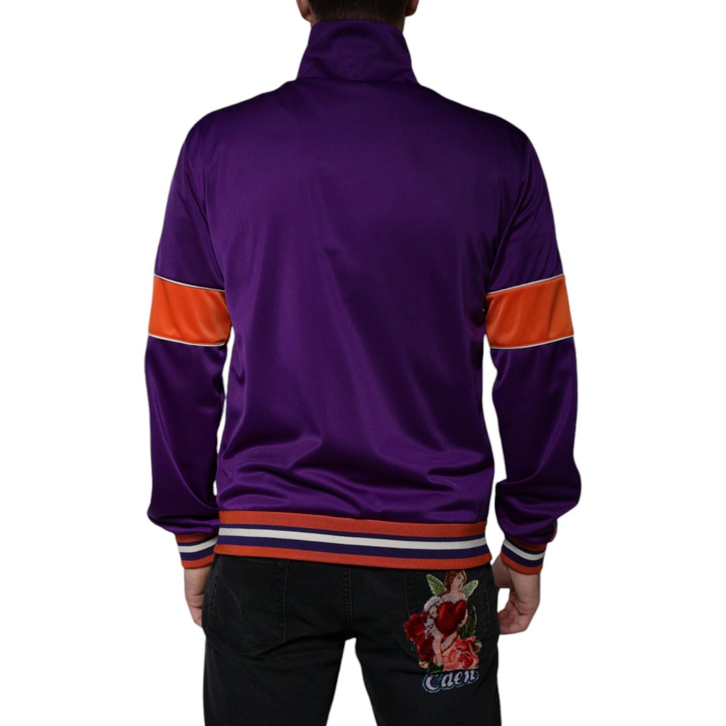 Dolce & Gabbana Purple Polyester Full Zip Long Sleeve Sweater Dolce & Gabbana Midnight Blue