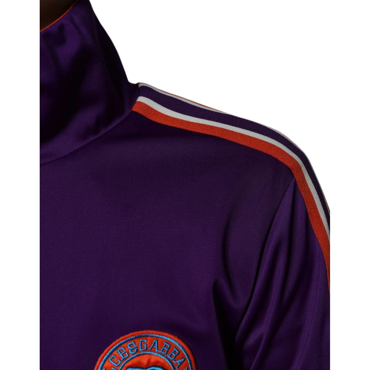 Dolce & Gabbana Purple Polyester Full Zip Long Sleeve Sweater Dolce & Gabbana Black