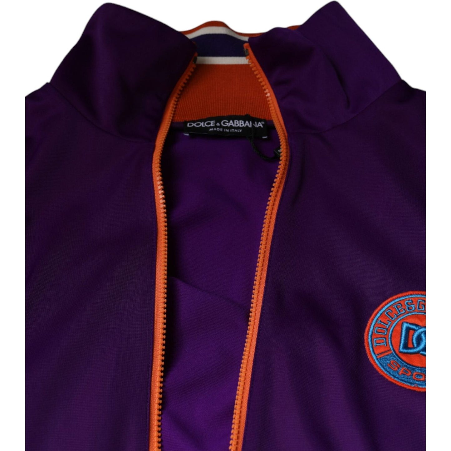 Dolce & Gabbana Purple Polyester Full Zip Long Sleeve Sweater Dolce & Gabbana Black