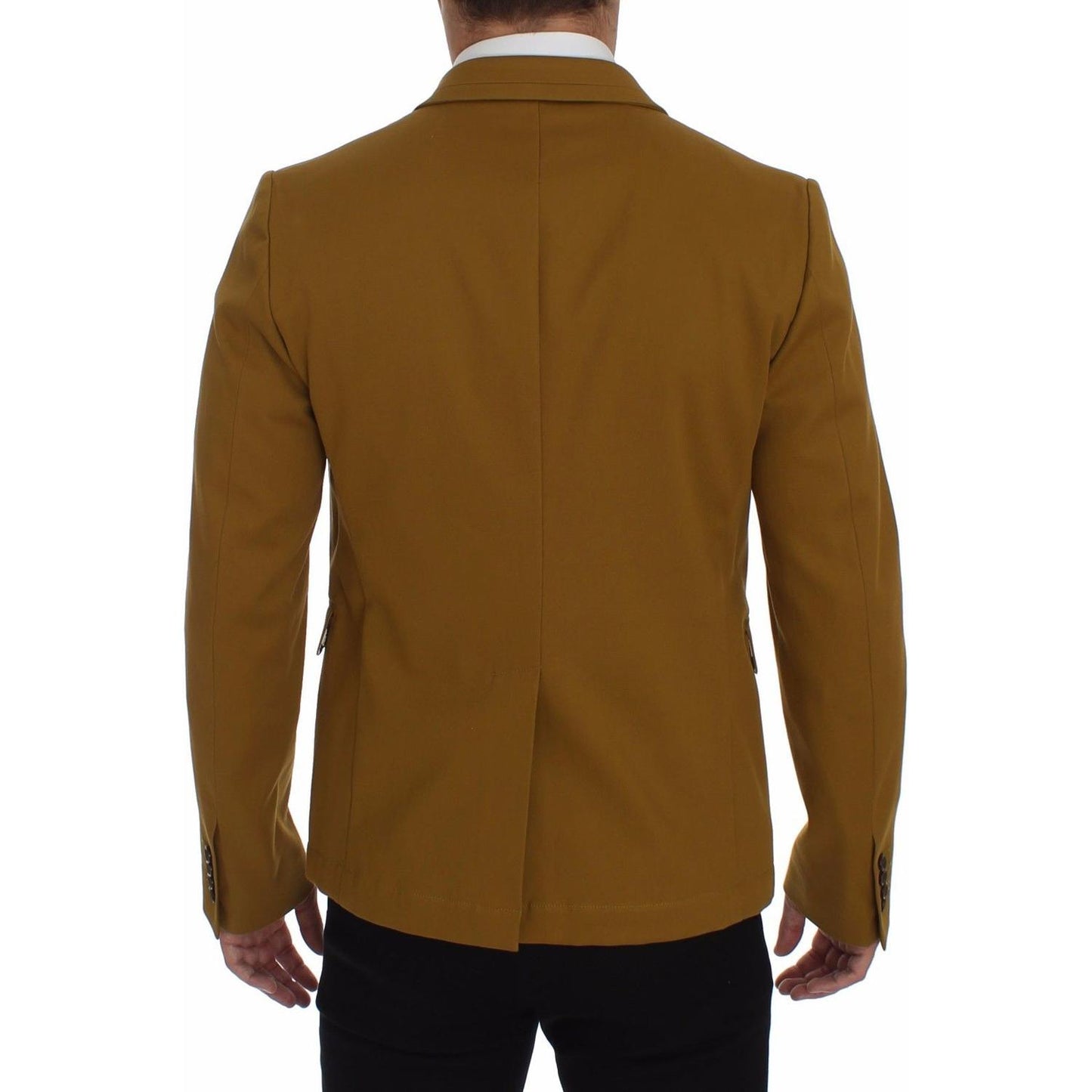 Dolce & Gabbana Elegant Yellow Cotton Blend Casual Blazer Dolce & Gabbana Saddle Brown