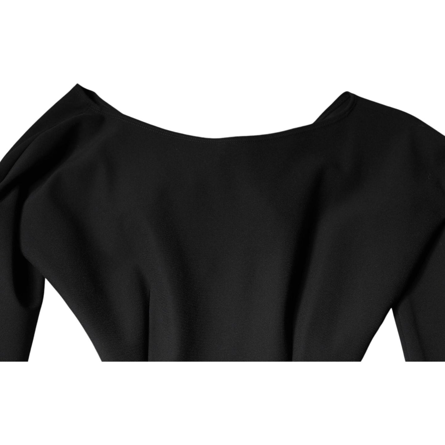 Dolce & Gabbana Black Viscose Cut Out A-line Long Sleeves Mini Dress Dolce & Gabbana Black