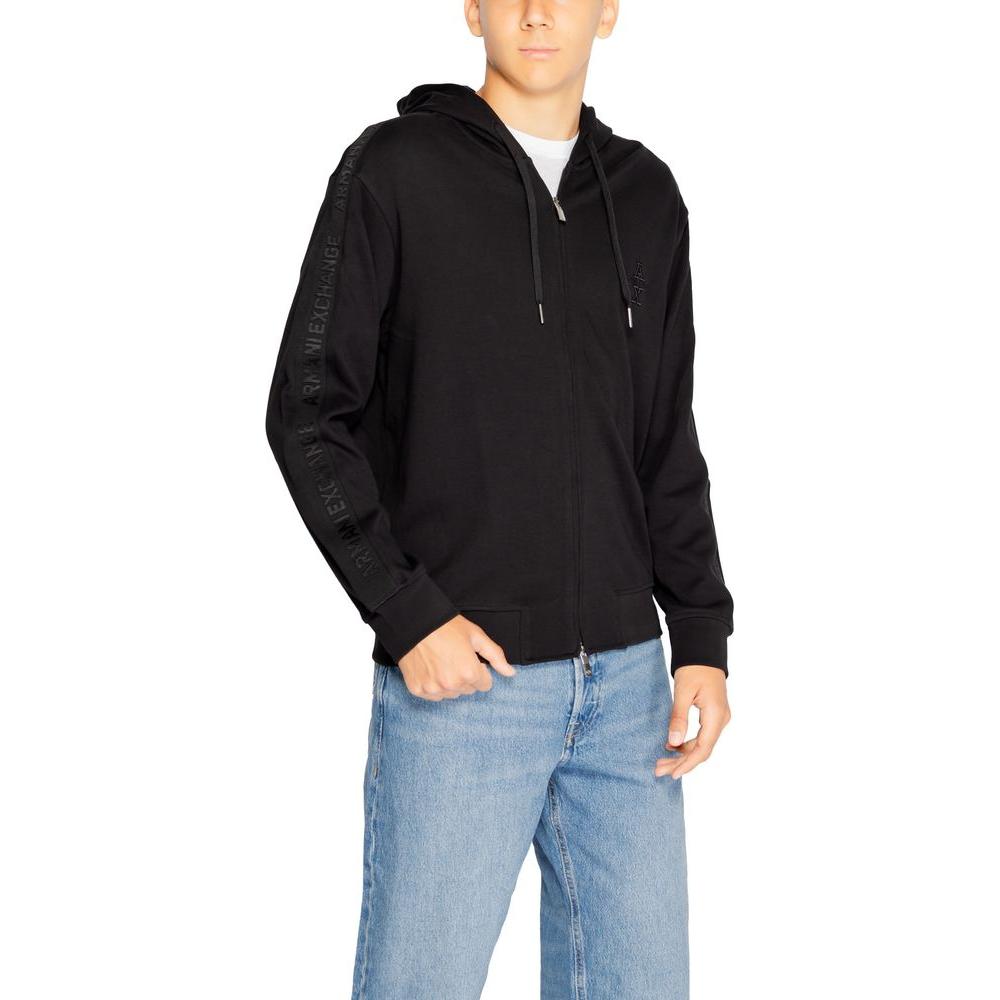 Armani Exchange Black Cotton Sweater Armani Exchange Black