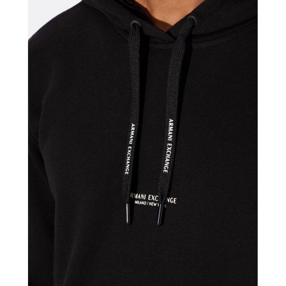 Armani Exchange Black Cotton Sweater Armani Exchange Black