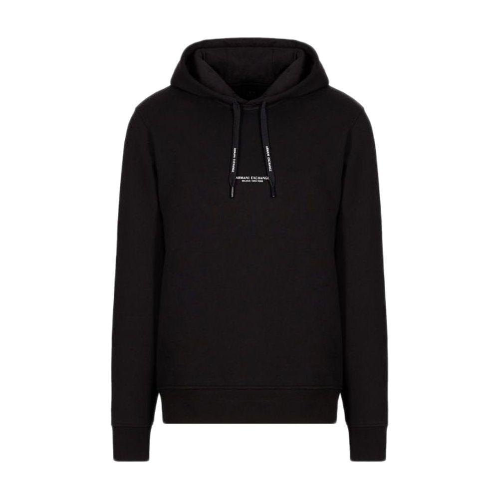 Armani Exchange Black Cotton Sweater Armani Exchange Black