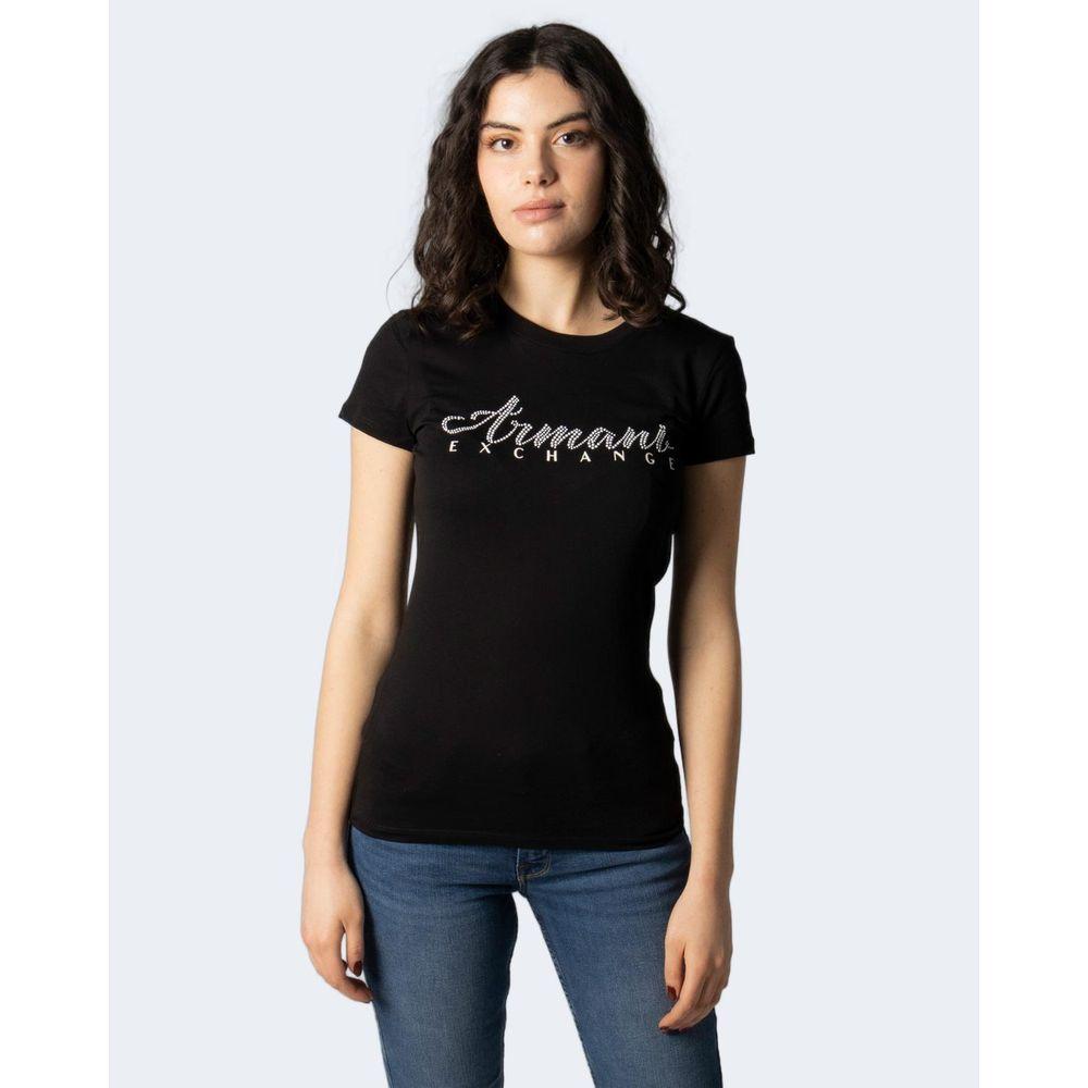 Armani Exchange Black Cotton Tops & T-Shirt Armani Exchange Lavender