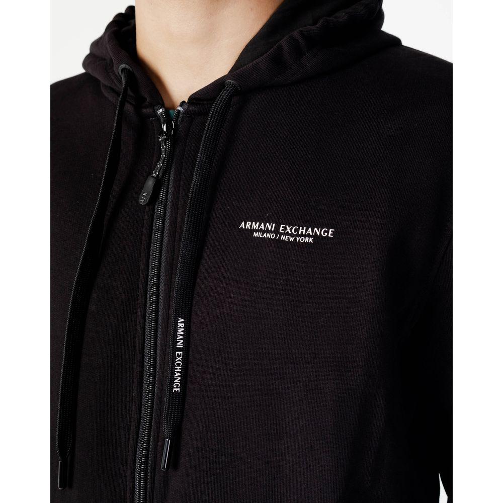 Armani Exchange Black Cotton Sweater Armani Exchange Black