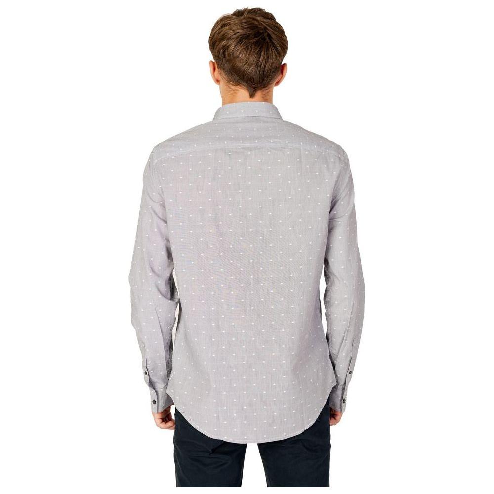 Armani Exchange Black Cotton Shirt Armani Exchange Gray