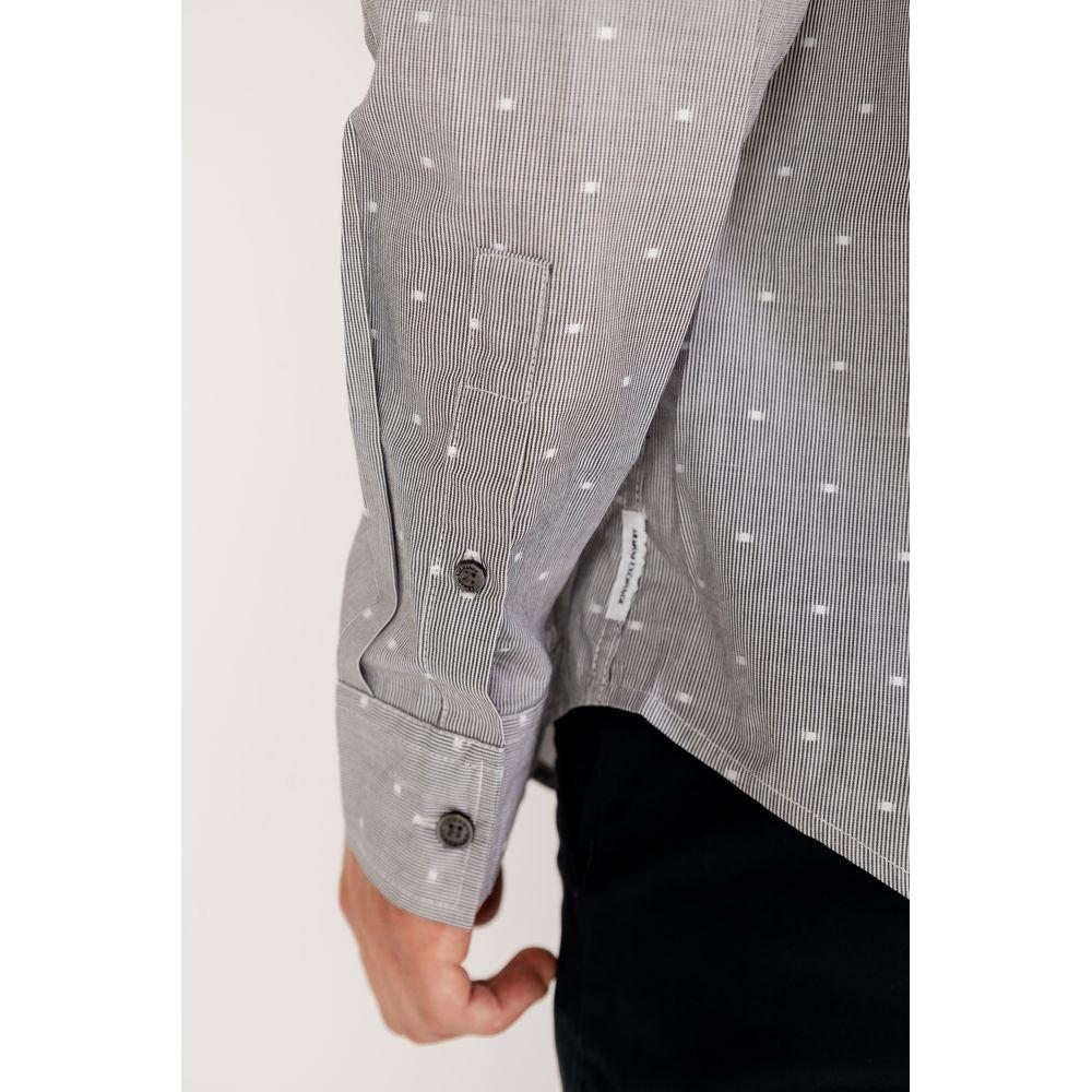 Armani Exchange Black Cotton Shirt Armani Exchange Gray