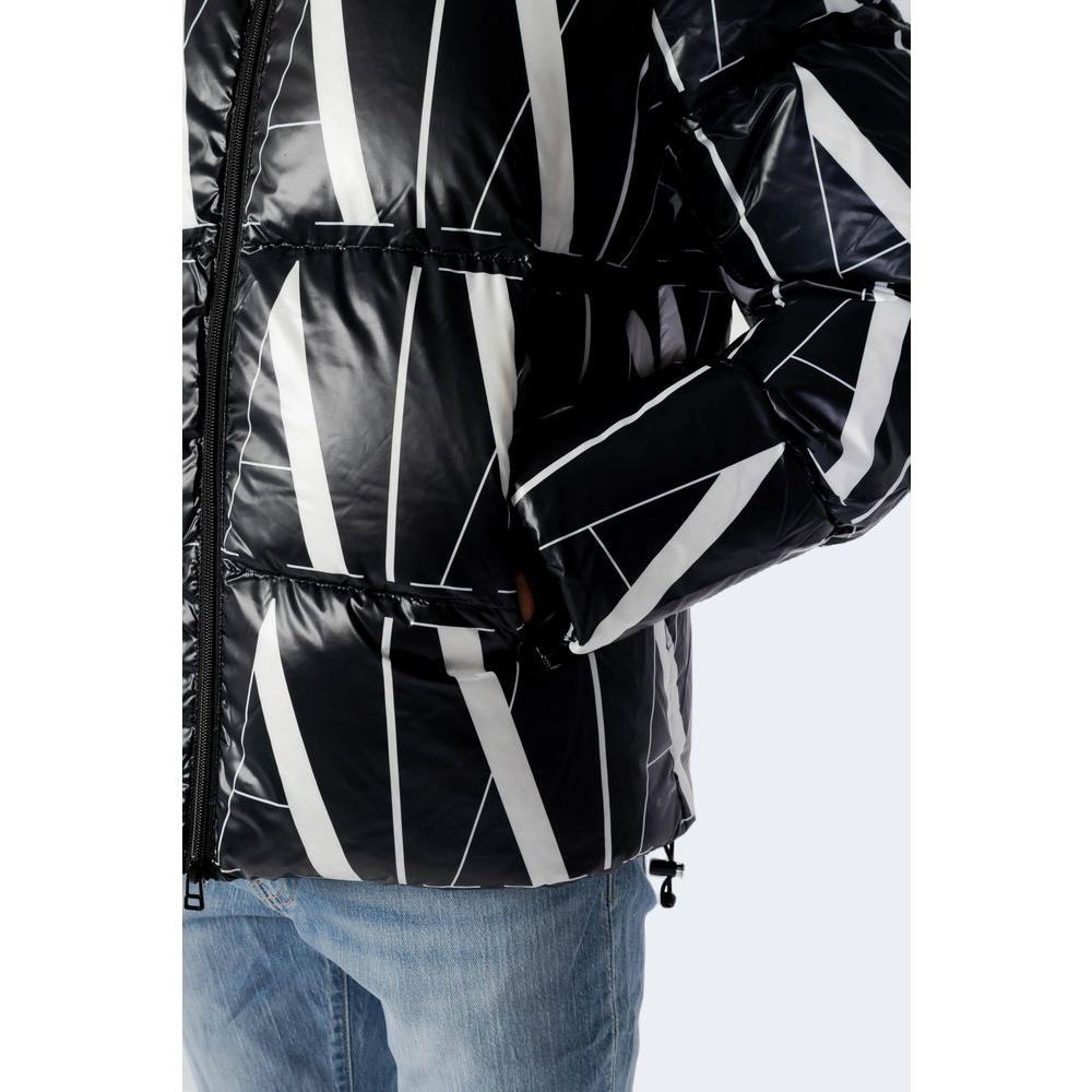 Armani Exchange Black Polyester Jacket Armani Exchange Light Gray