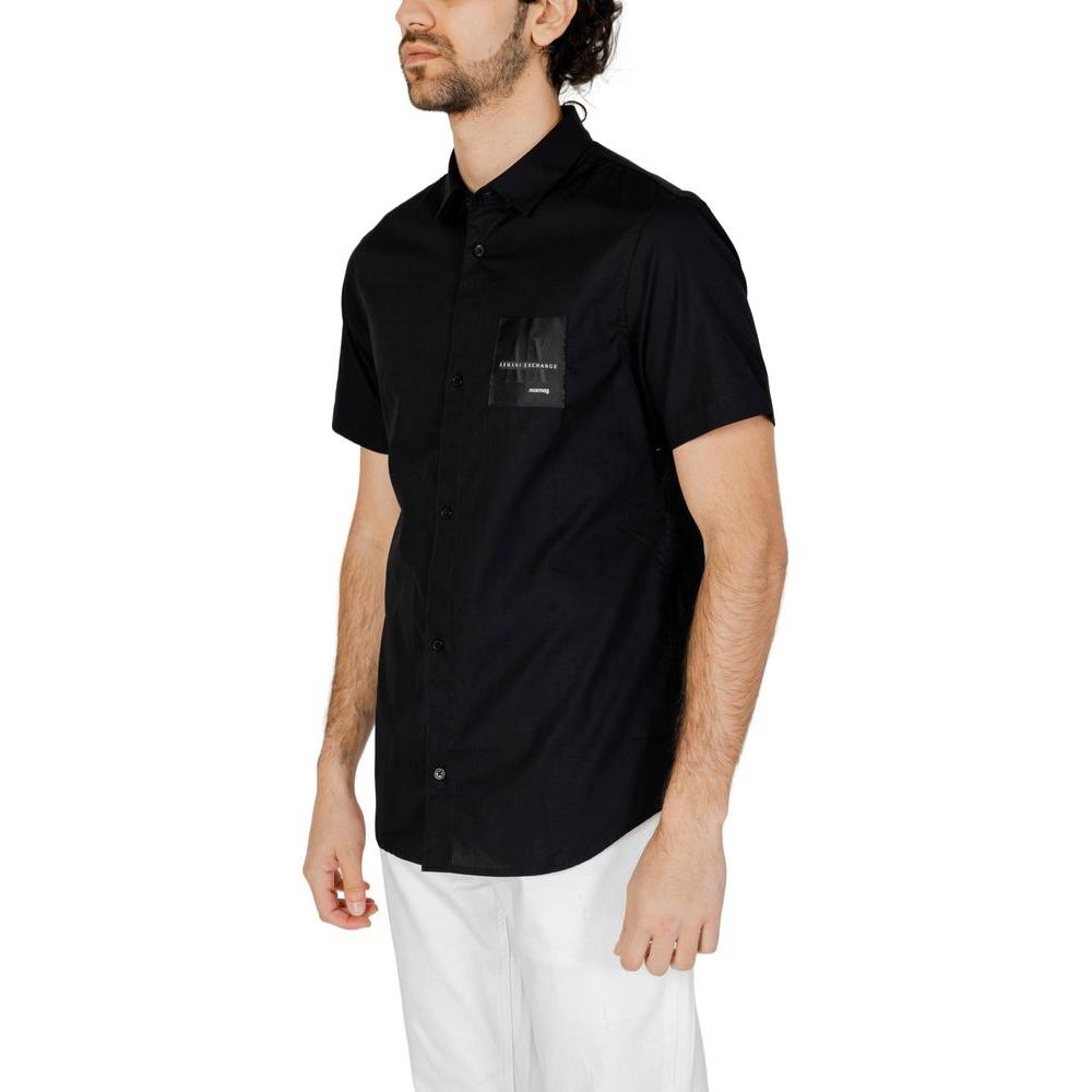 Armani Exchange Black Cotton Shirt Armani Exchange Gray