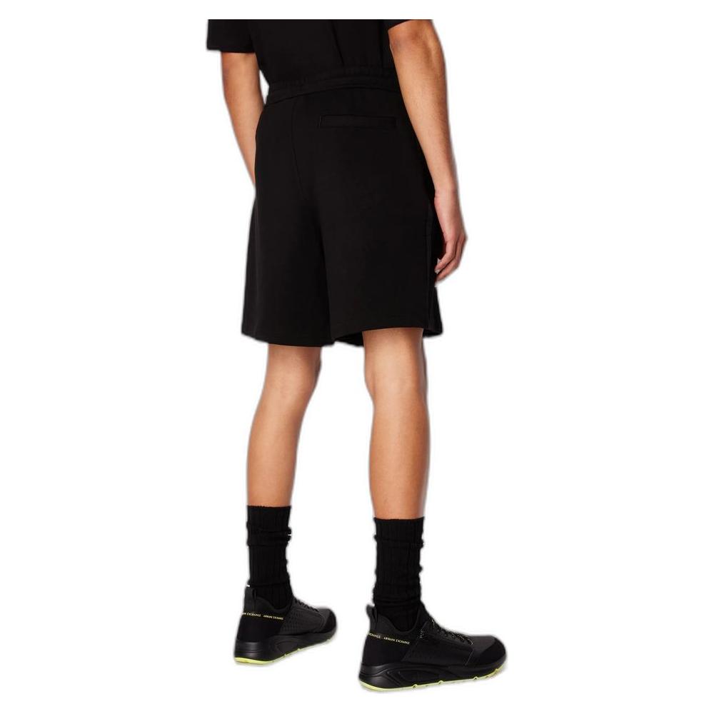Armani Exchange Black Cotton Short Armani Exchange Tan